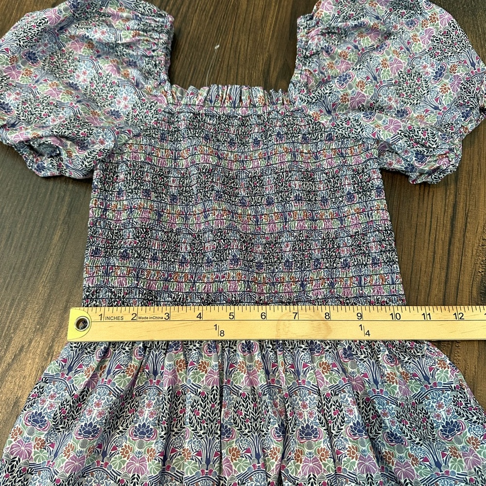 J. Crew Smocked Square Neck Top in Liberty Floral Club Nouveau (Size XXS) - Picture 10 of 10